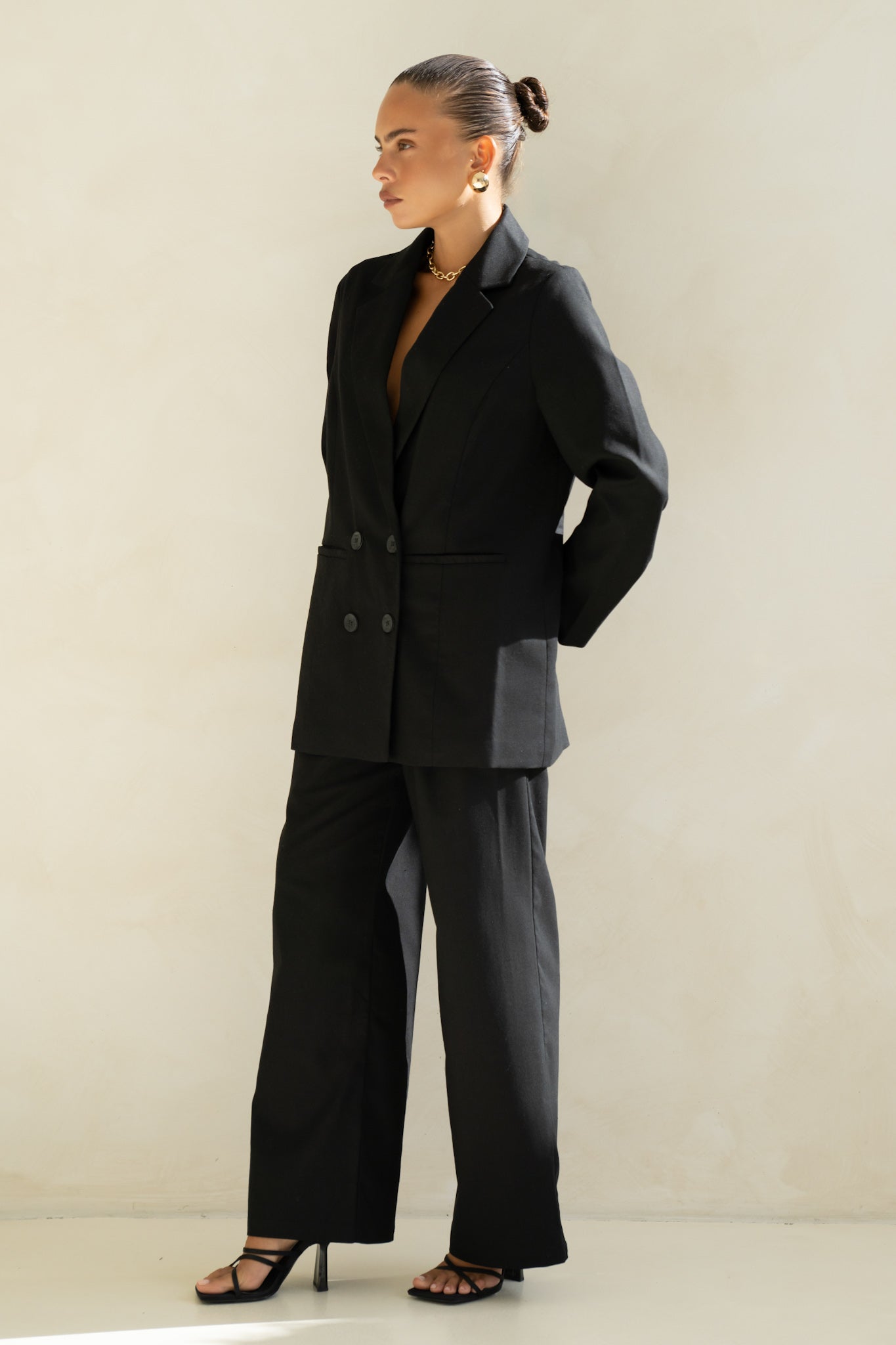 Heychic Keke Double Breasted Blazer (Black)