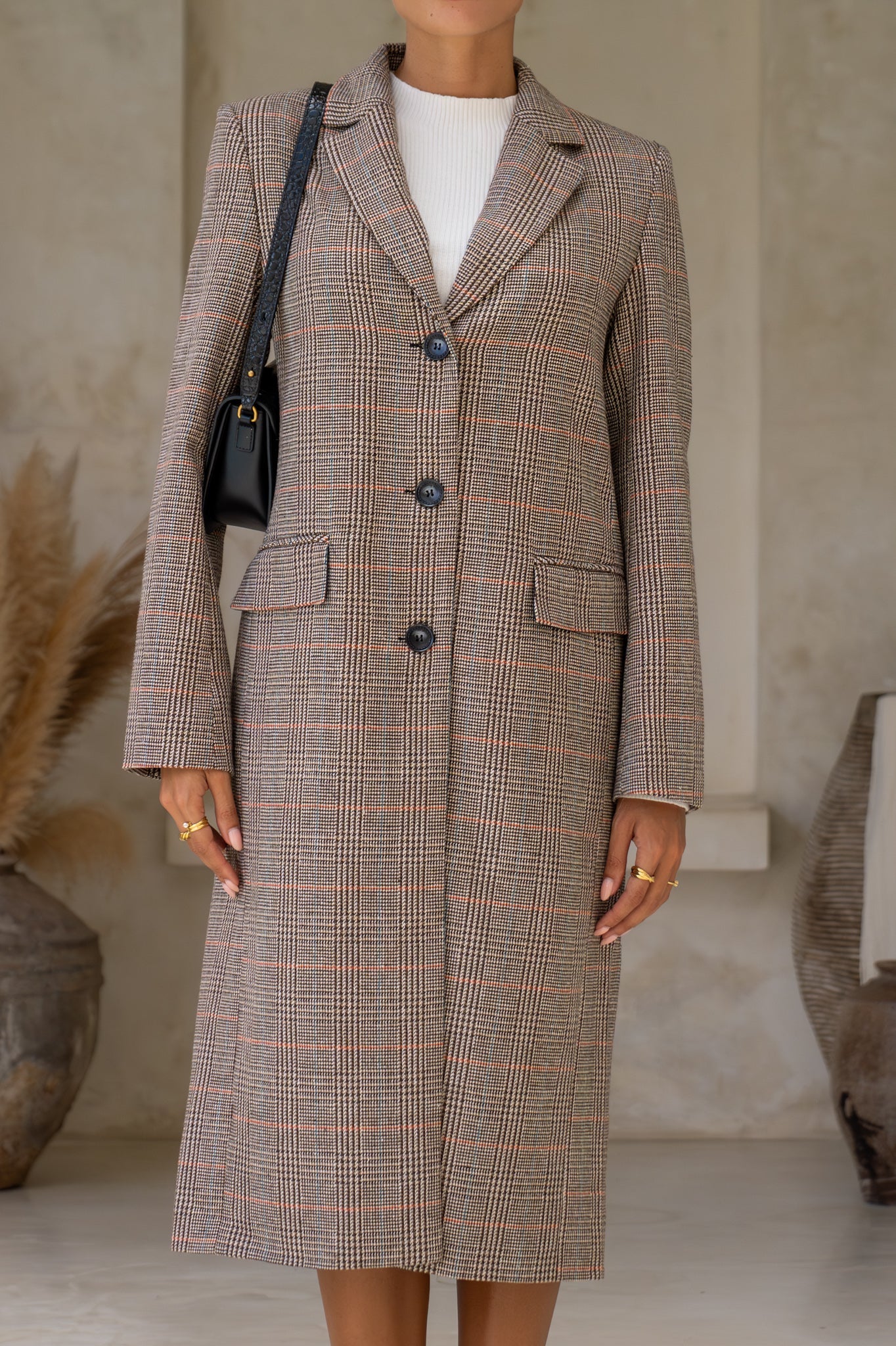 Heychic Briar Plaid Coat (Brown)