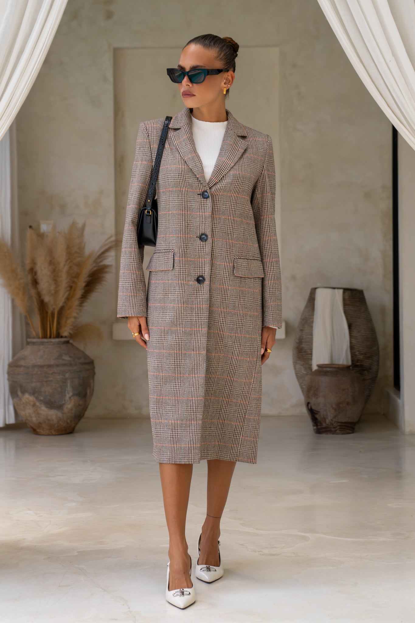 Heychic Briar Plaid Coat (Brown)