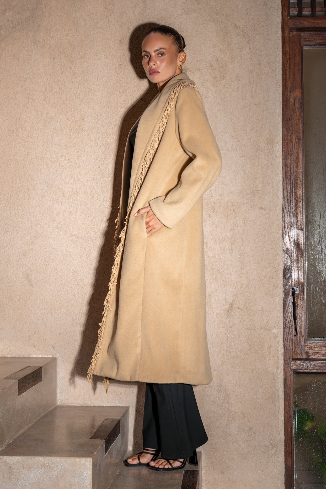 Heychic Lennon Fringed Coat (Camel)
