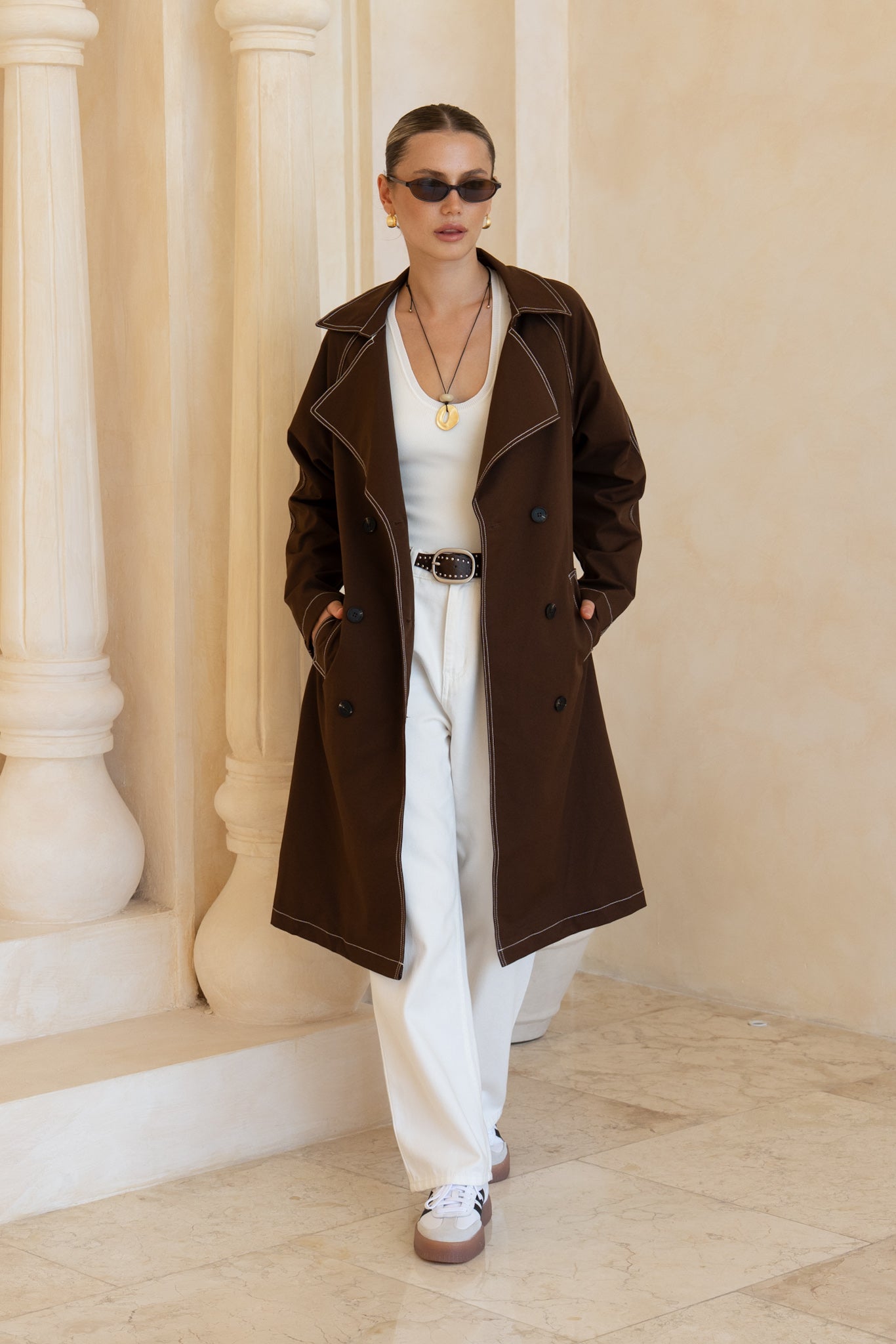 HEYCHIC Dekota Trench Coat (Brown)