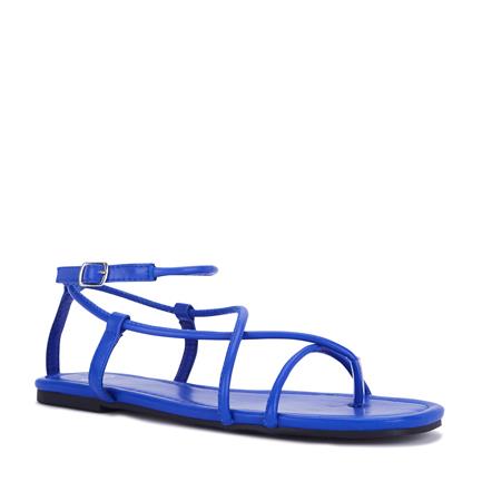Image of Sandals. Product name - Takara Women's Strappy Flat COBALT Novo Sandals in Cobalt colour by brand - NOVO