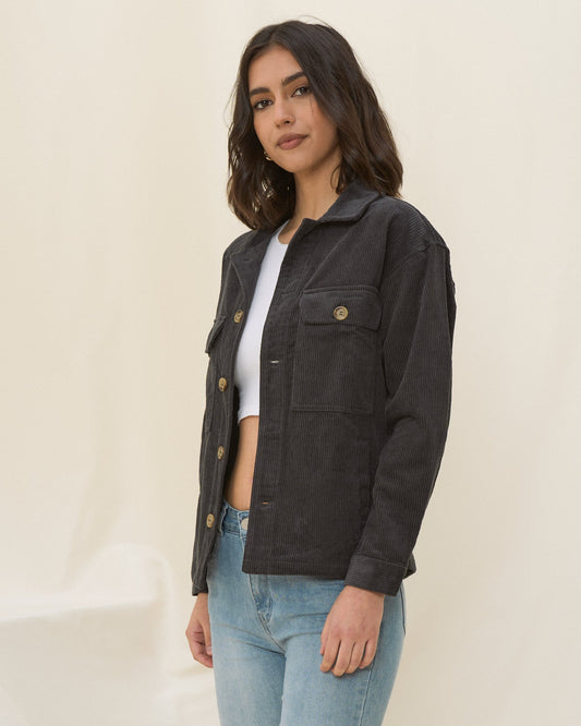 HEYCHIC Fayth Black Cord Jacket (Charcoal)
