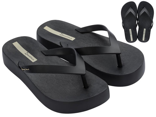 Image of Flats. Product name - Flatform Fem Women's Ipanema BLACK GRENDENE in Black colour by brand - IPANEMA