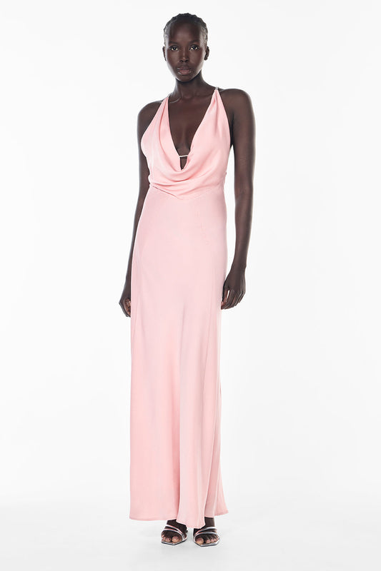 Image of Dresses. Productname: First Dance Cowl Dress in PASTEL PINK colour by brand - Manning Cartell