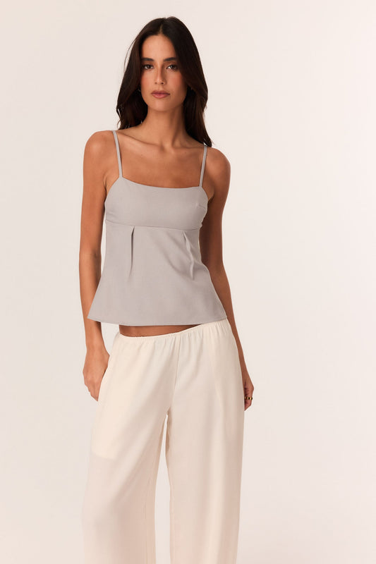 Image of a model wearing Tops. Productname: SNDYS PRESTON TOP in Grey colour by brand - SNDYS