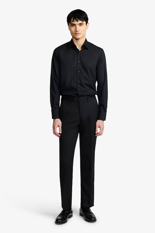 Image of Shirts. Product name - Onder Formal Shirt Fine Black Twill in Black colour by brand - Anthony Squires