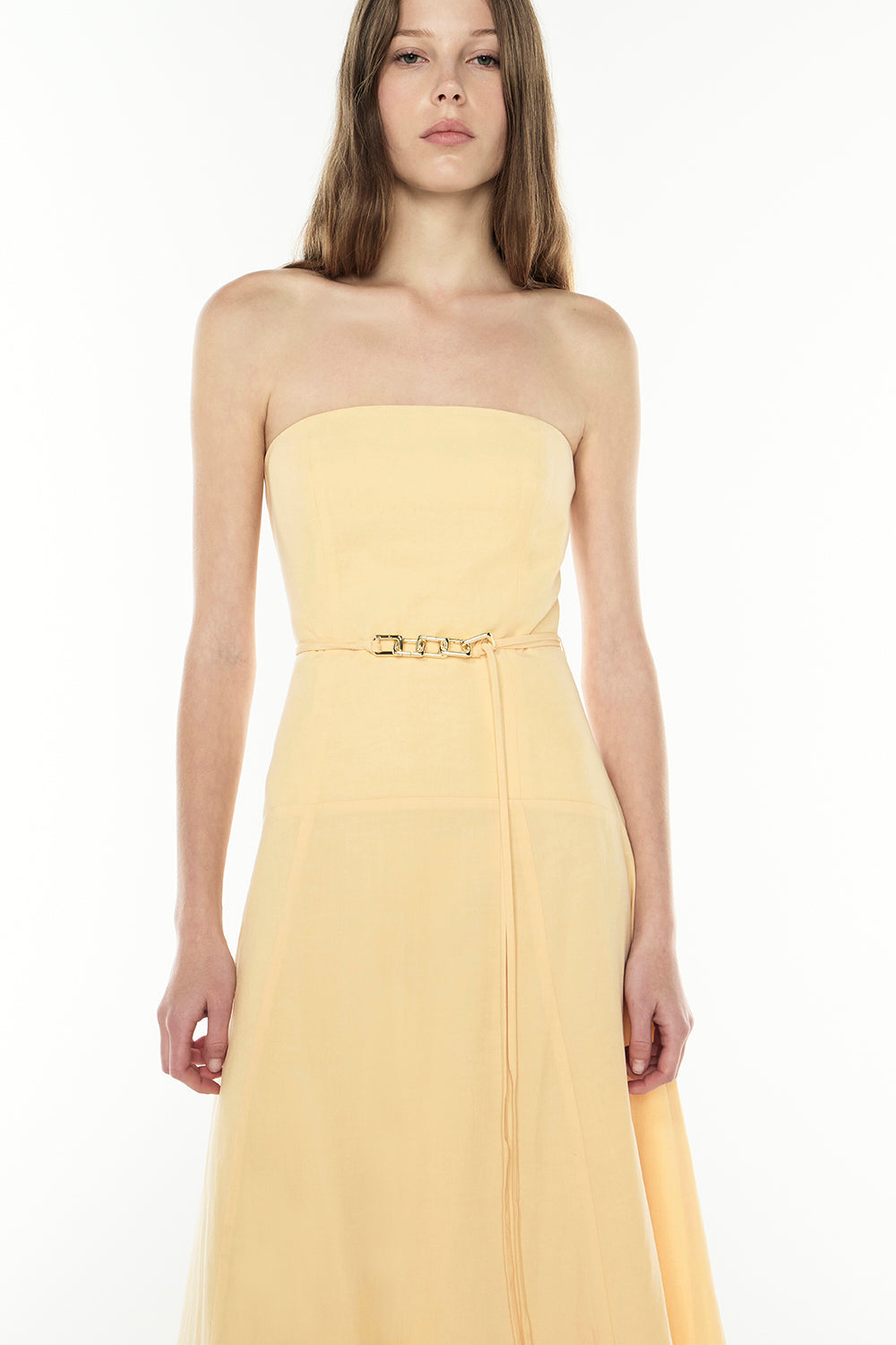 Chasing Sunsets Strapless Dress (Honeycomb)