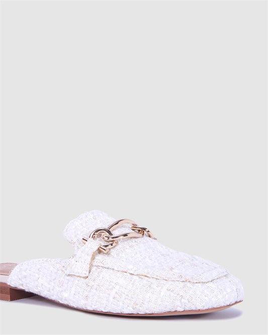 Image of Flats. Product name - Carletta Women's Casual Flat Closed CREAM TWEED Novo Casual in Cream Tweed colour by brand - NOVO
