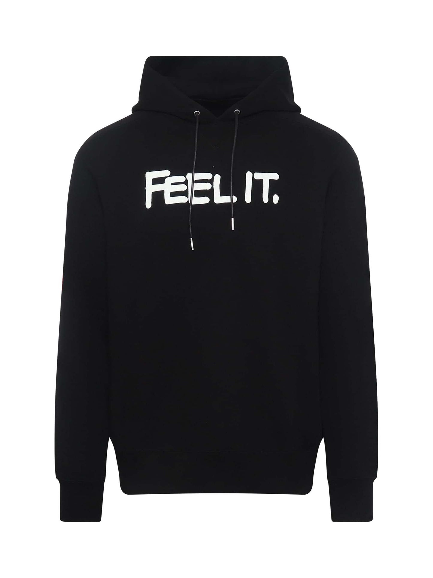 Image of a model wearing Outerwear. Productname: SACAI Eric Haze Hoodie in BLACK colour by brand - SACAI