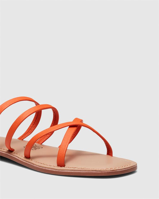 Image of Sandals. Product name - Simona Women's Thongs ORANGE Novo Thongs in Orange colour by brand - NOVO