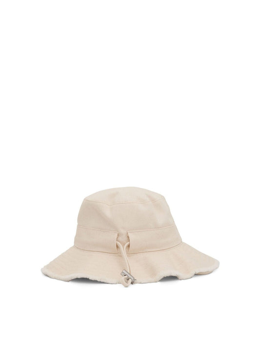 JACQUEMUS Artichaut Frayed Expedition Hat (White)
