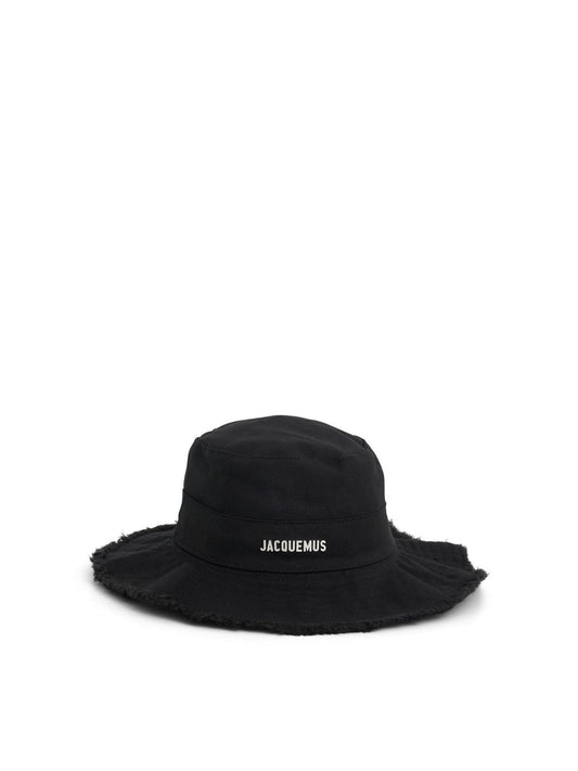 Image of Hats. Productname: JACQUEMUS Artichaut Frayed Expedition Hat in BLACK colour by brand - JACQUEMUS