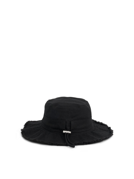 JACQUEMUS Artichaut Frayed Expedition Hat (Black)