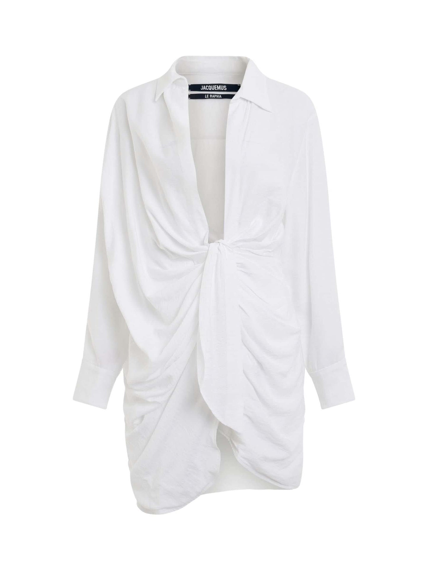 Image of a model wearing Dress. Productname: JACQUEMUS Bahia Sash Dress in White colour by brand - JACQUEMUS