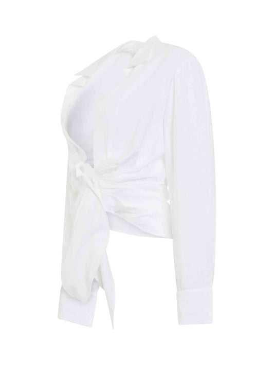 JACQUEMUS Bahia Tied Sash Shirt (White)