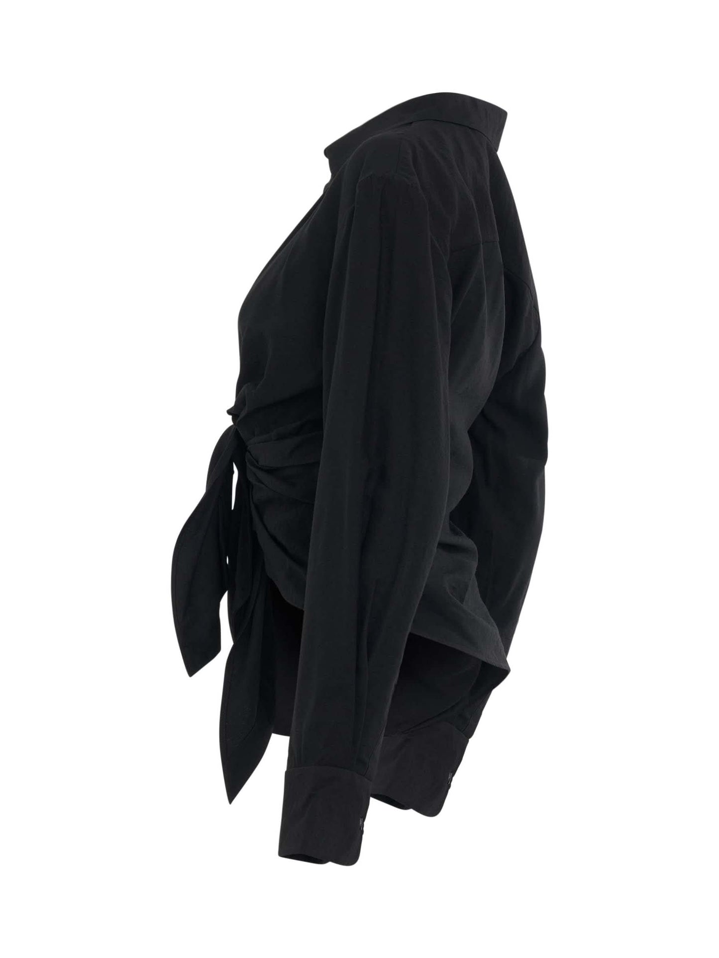 JACQUEMUS Bahia Tied Sash Shirt (Black)