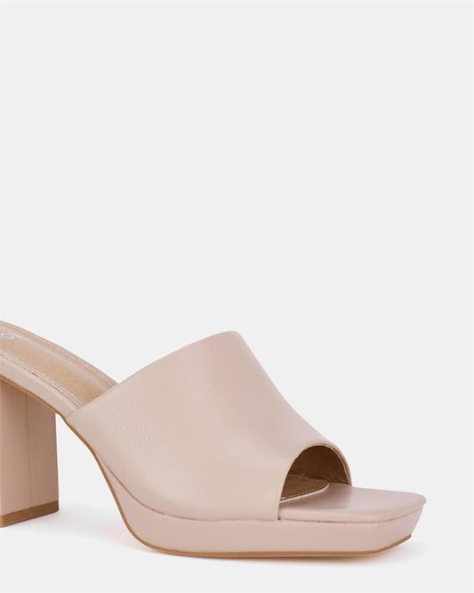 Image of Sandals. Product name - Fionnula Women's Peep Toe Nude Novo Sandals in Nude colour by brand - NOVO