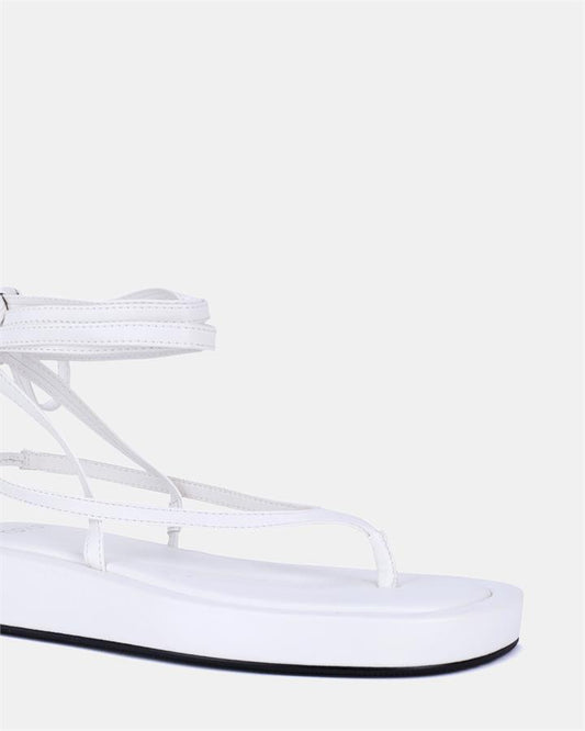Image of Sandals. Product name - Talisha Women's Strappy Flat WHITE Novo Sandals in White colour by brand - NOVO