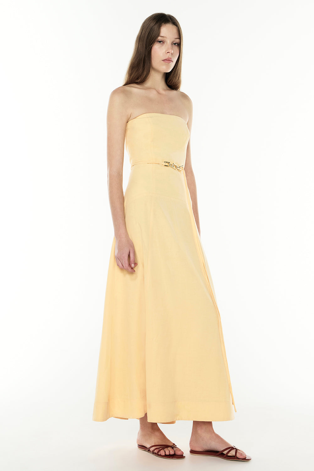 Chasing Sunsets Strapless Dress (Honeycomb)