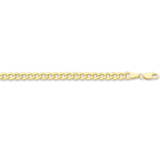 Image of Bracelets. Productname: 9kt Yellow Gold Silver Infused Curb Bracelet 19cm in Gold colour by brand - Bevilles