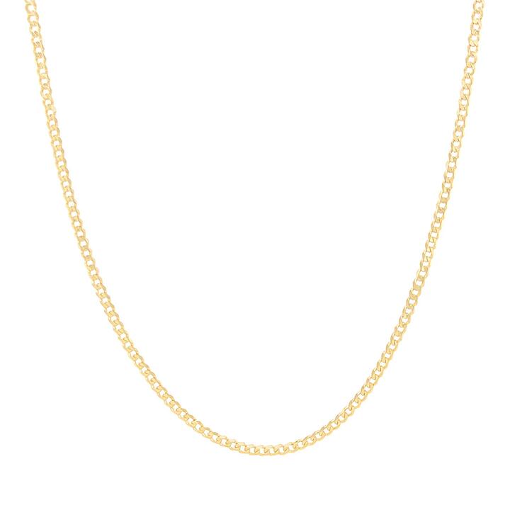 Image of Necklaces. Productname: 9kt Yellow Gold Rounded Curb Chain Necklace 40cm in Gold colour by brand - Bevilles
