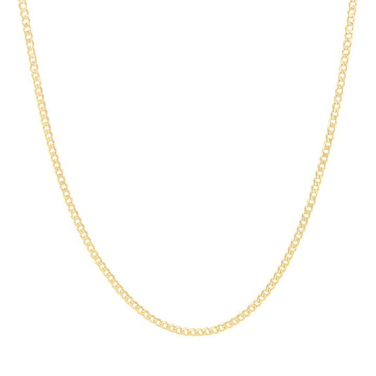 Image of Necklaces. Productname: 9kt Yellow Gold Rounded Curb Chain Necklace 40cm in Gold colour by brand - Bevilles