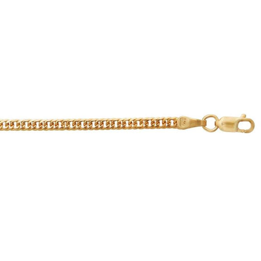 Image of Necklaces. Productname: 9kt Yellow Gold Diamond Cut Curb Chain Necklace 55cm in Gold colour by brand - Bevilles