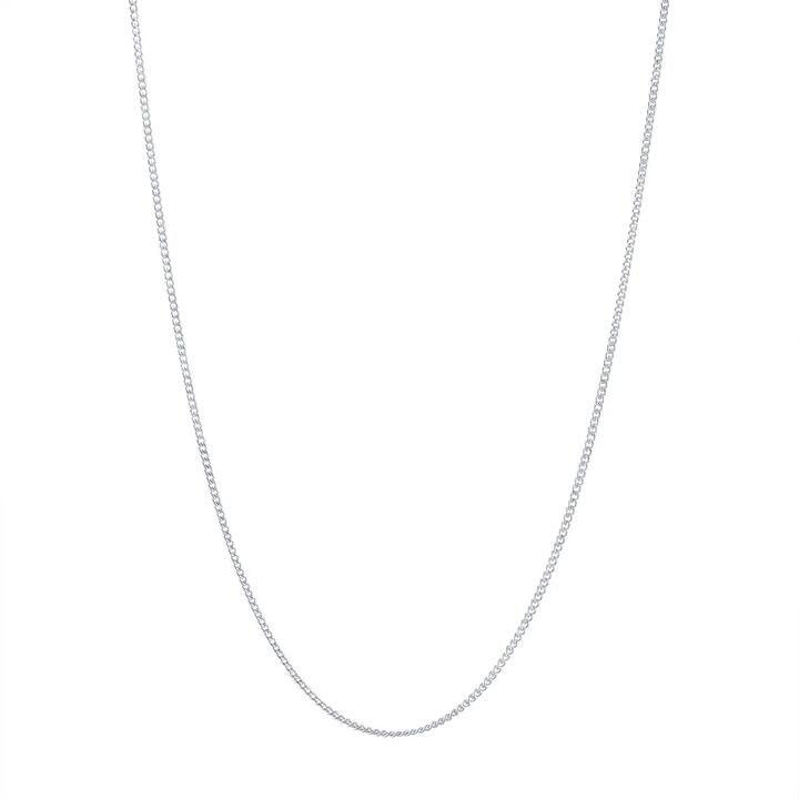 Image of Necklaces. Productname: 9kt White Gold Fine Diamond Cut Curb Chain Necklace 45cm in Gold colour by brand - Bevilles