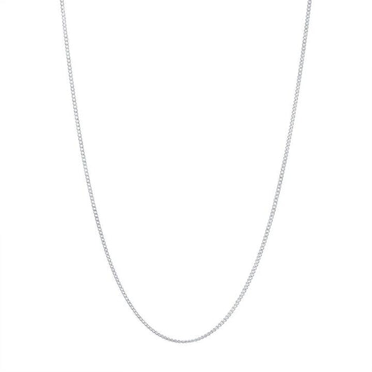 Image of Necklaces. Productname: 9kt White Gold Fine Diamond Cut Curb Chain Necklace 45cm in Gold colour by brand - Bevilles