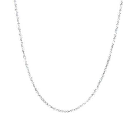 Image of Necklaces. Productname: 9kt White Gold Wheat Necklace Chain 46cm in Gold colour by brand - Bevilles