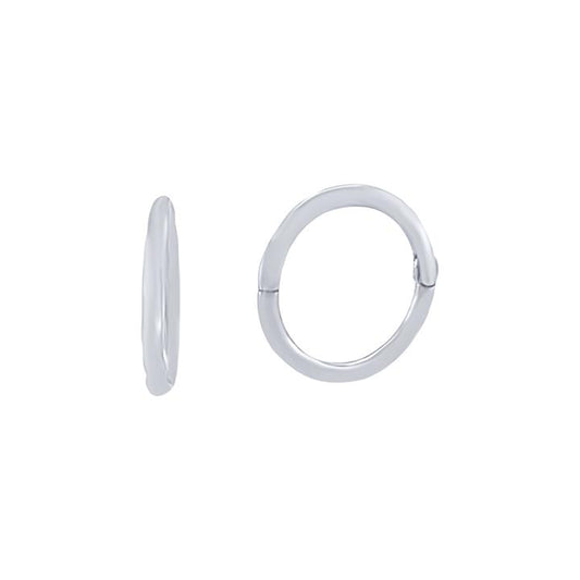 Image of Earrings. Product name - 10mm Sleeper Earrings in 9kt White Gold in colour by brand - Bevilles