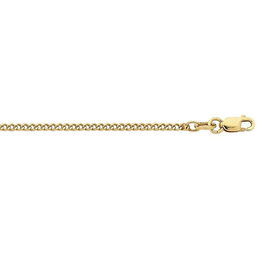 Image of Necklaces. Productname: 9kt Yellow Gold Curb Necklace Chain 55cm in Gold colour by brand - Bevilles