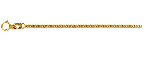 Image of Necklaces. Productname: 10kt Yellow Gold Tight Curb Chain Necklace 45cm in Gold colour by brand - Bevilles