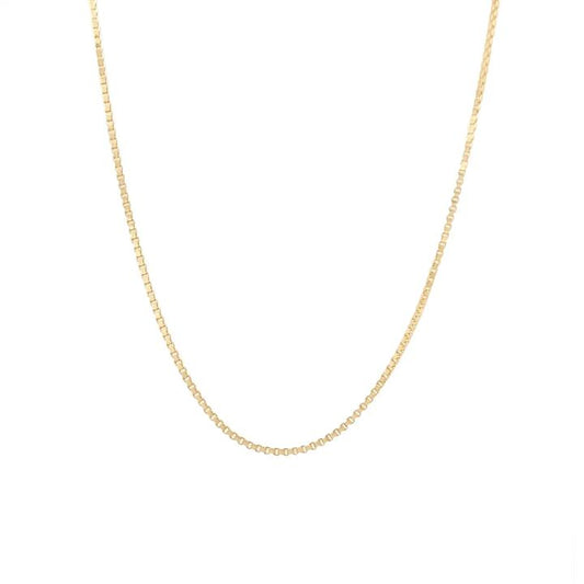 Image of Necklaces. Productname: 9kt Yellow Gold Fine Box Necklace 46cm in Gold colour by brand - Bevilles