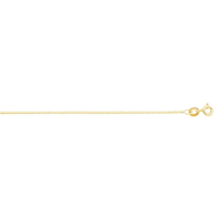 Image of Necklaces. Productname: 9kt Yellow Gold Box Chain Necklace 50cm in Gold colour by brand - Bevilles