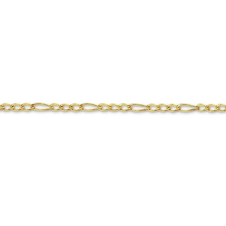 Image of Necklaces. Product name - 55cm Figaro Chain in 9kt Yellow Gold in colour by brand - Bevilles