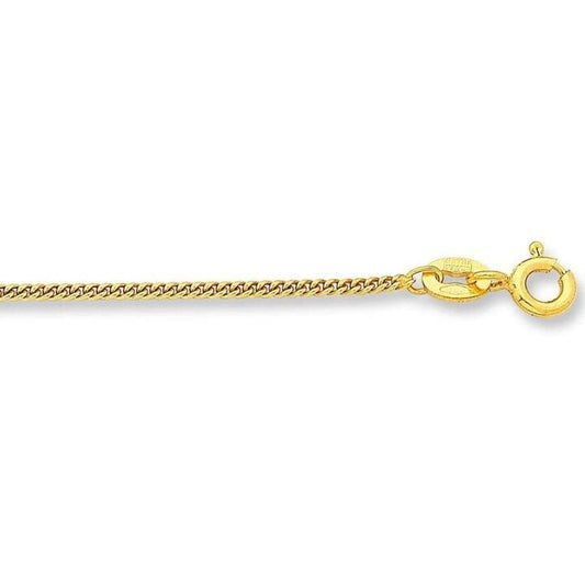 Image of Necklaces. Productname: 9kt Yellow Gold Round Curb Chain Necklace 45cm in Gold colour by brand - Bevilles