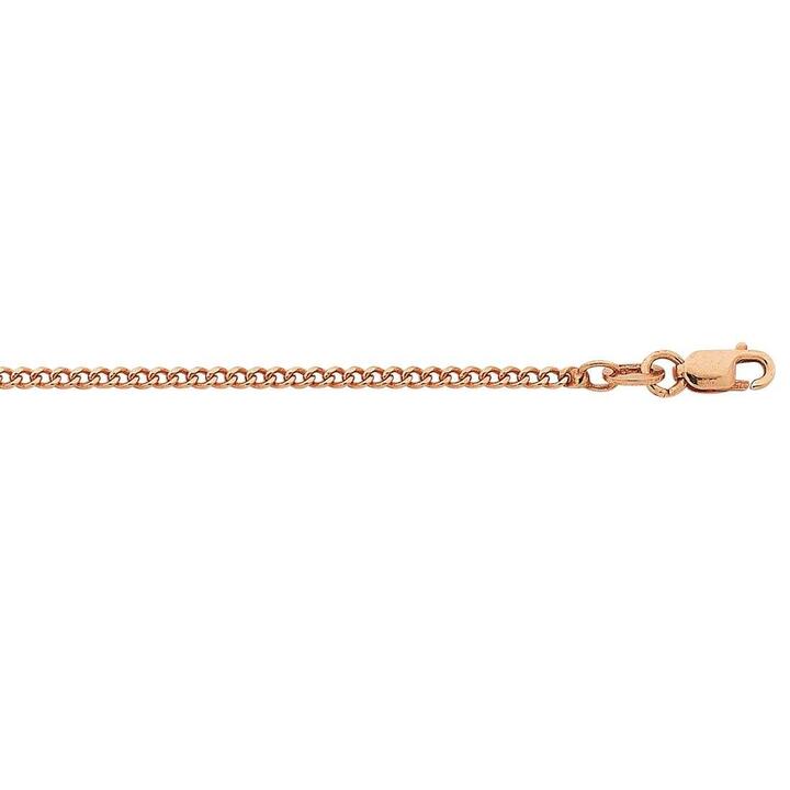 Image of Necklaces. Productname: 9kt Rose Gold Curb Chain Necklace 45cm in Gold colour by brand - Bevilles