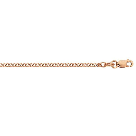 Image of Jewelry. Productname: 45cm Curb Chain in 9kt Rose Gold in Gold colour by brand - Bevilles