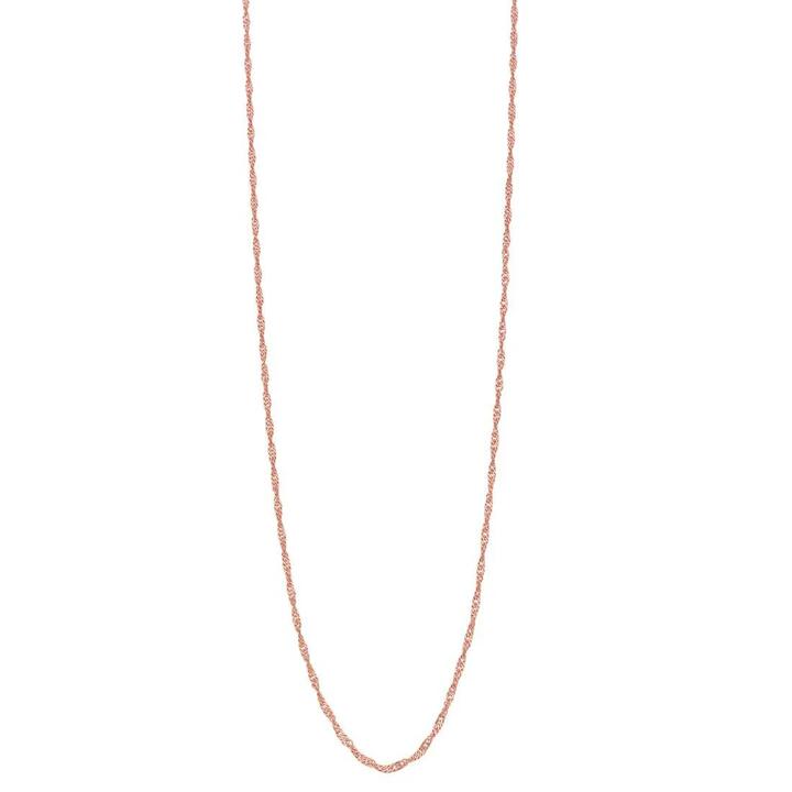 Image of Necklaces. Productname: 9kt Rose Gold Singapore Chain Necklace 50cm in Gold colour by brand - Bevilles