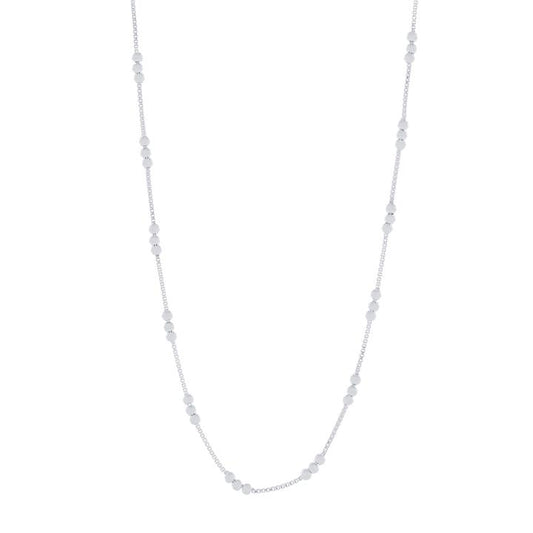 Image of Necklaces. Productname: 3mm Ball Station Box Chain Necklace in Sterling Silver 45cm in Silver colour by brand - Bevilles