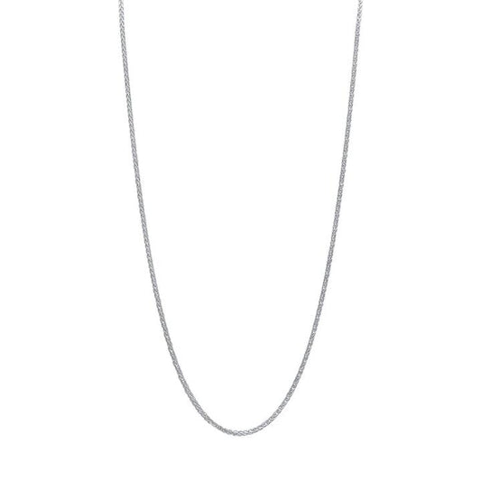 Image of Necklaces. Productname: 9kt White Gold Diamond Cut Wheat Chain Necklace 45cm in Gold colour by brand - Bevilles