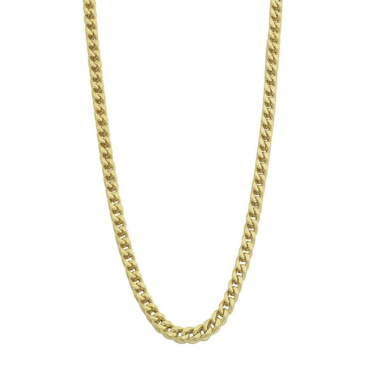 Image of Necklaces. Product name - 9kt Yellow Gold Bonded 4 Sided Curb Necklace 65cm in colour by brand - Bevilles