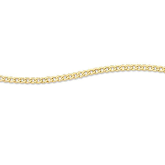 Image of Necklaces. Productname: 9kt Yellow Gold Silver Infused Curb Chain Necklace 55cm in Gold colour by brand - Bevilles