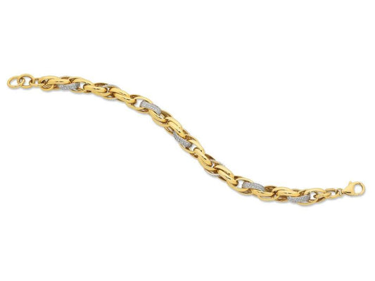 Image of Necklaces. Productname: 9kt Yellow Gold Silver Infused Crystal Necklace 55cm in Gold colour by brand - Bevilles