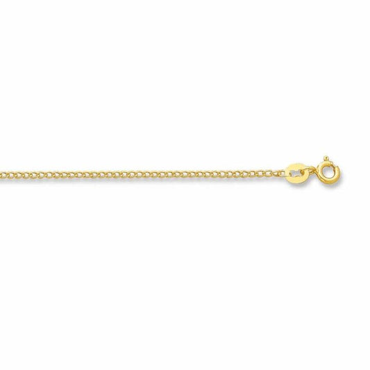 Image of Necklaces. Productname: 55cm Flat Curb Chain in 9kt Yellow Gold in colour by brand - Bevilles