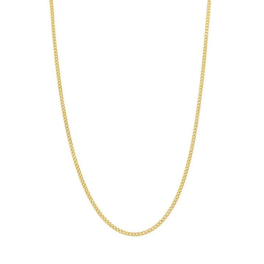 Image of Necklaces. Productname: 9kt Yellow Gold Fine Diamond Cut Curb Chain Necklace 45cm in Gold colour by brand - Bevilles