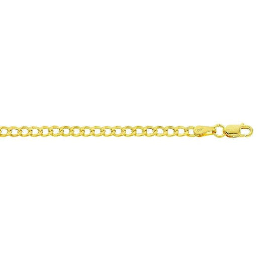 Image of Necklaces. Productname: 9kt Yellow Gold 45cm Curb Link Necklace in colour by brand - Bevilles