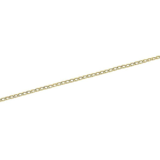 Image of Jewelry. Productname: 45cm Hollow Open Curb Chain in 9kt Yellow Gold in Gold colour by brand - Bevilles